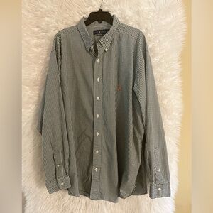 Ralph Lauren Men’s Classic Fit Green/White Long Sleeve Checkered Shirt. Size 3XB
